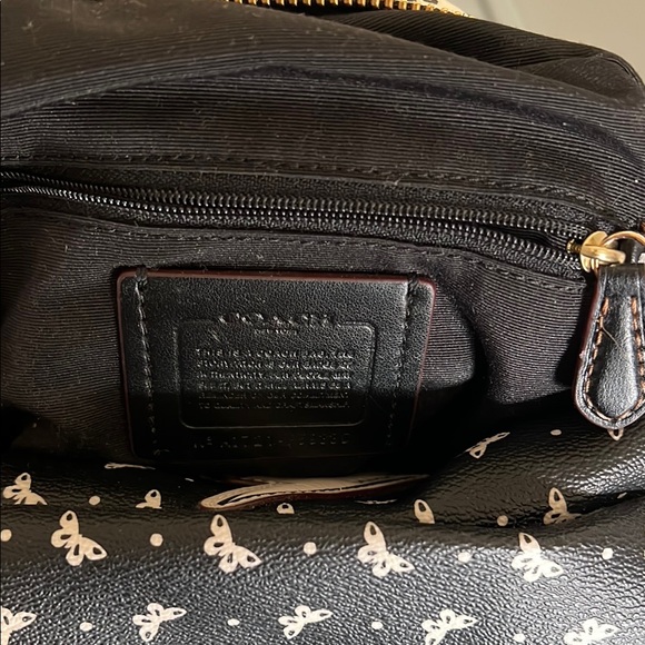 Coach Black White Mini Backpack lightning bolt bandanna ditsy butterfly pattern - Picture 6 of 9